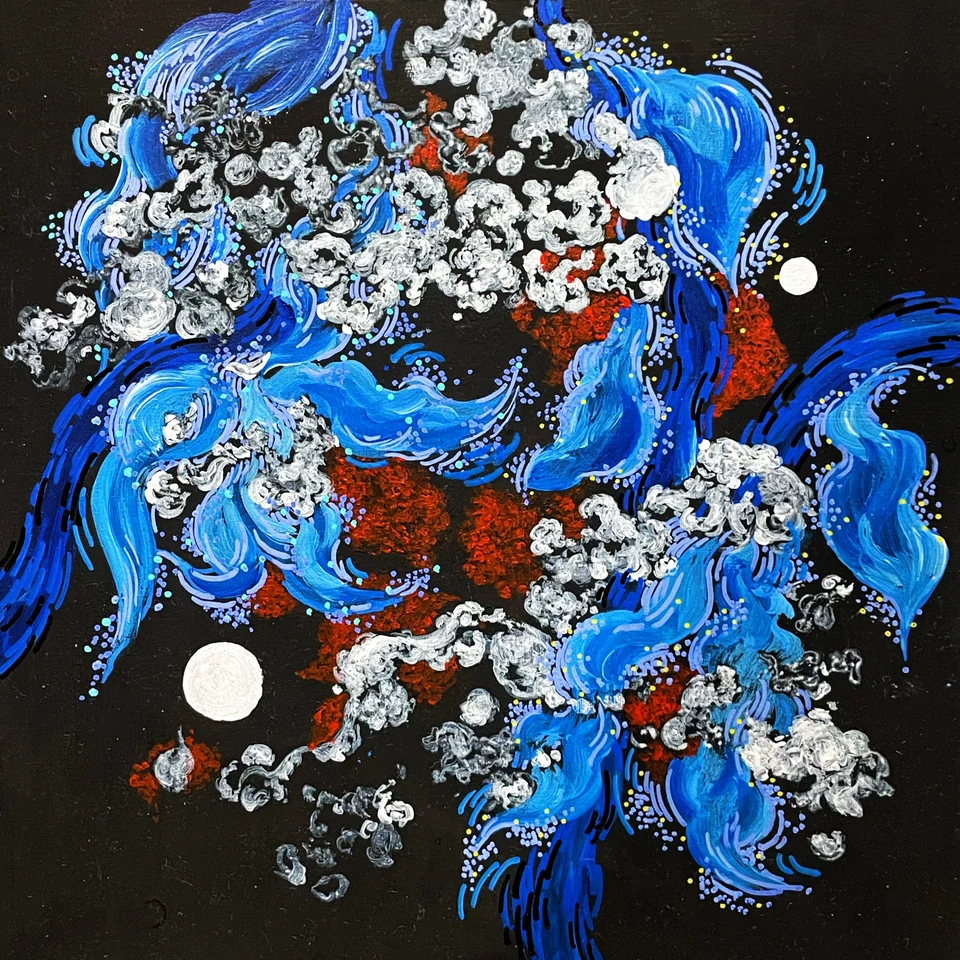 Blooming Bubbles, 2025
Acrylic on MDF
20 × 20 cm