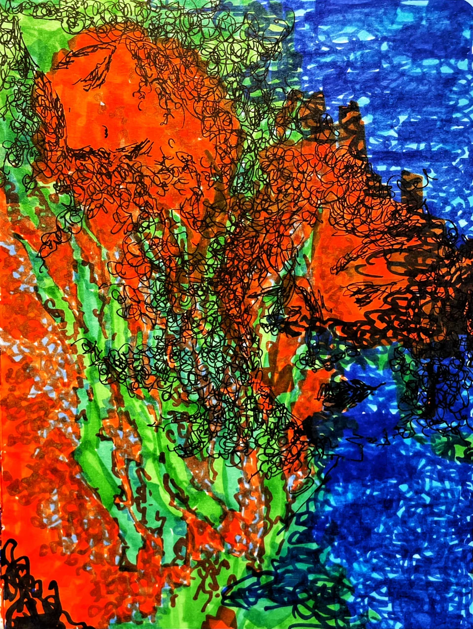 Untitled, 2022
Markers on paper
20 × 15 cm