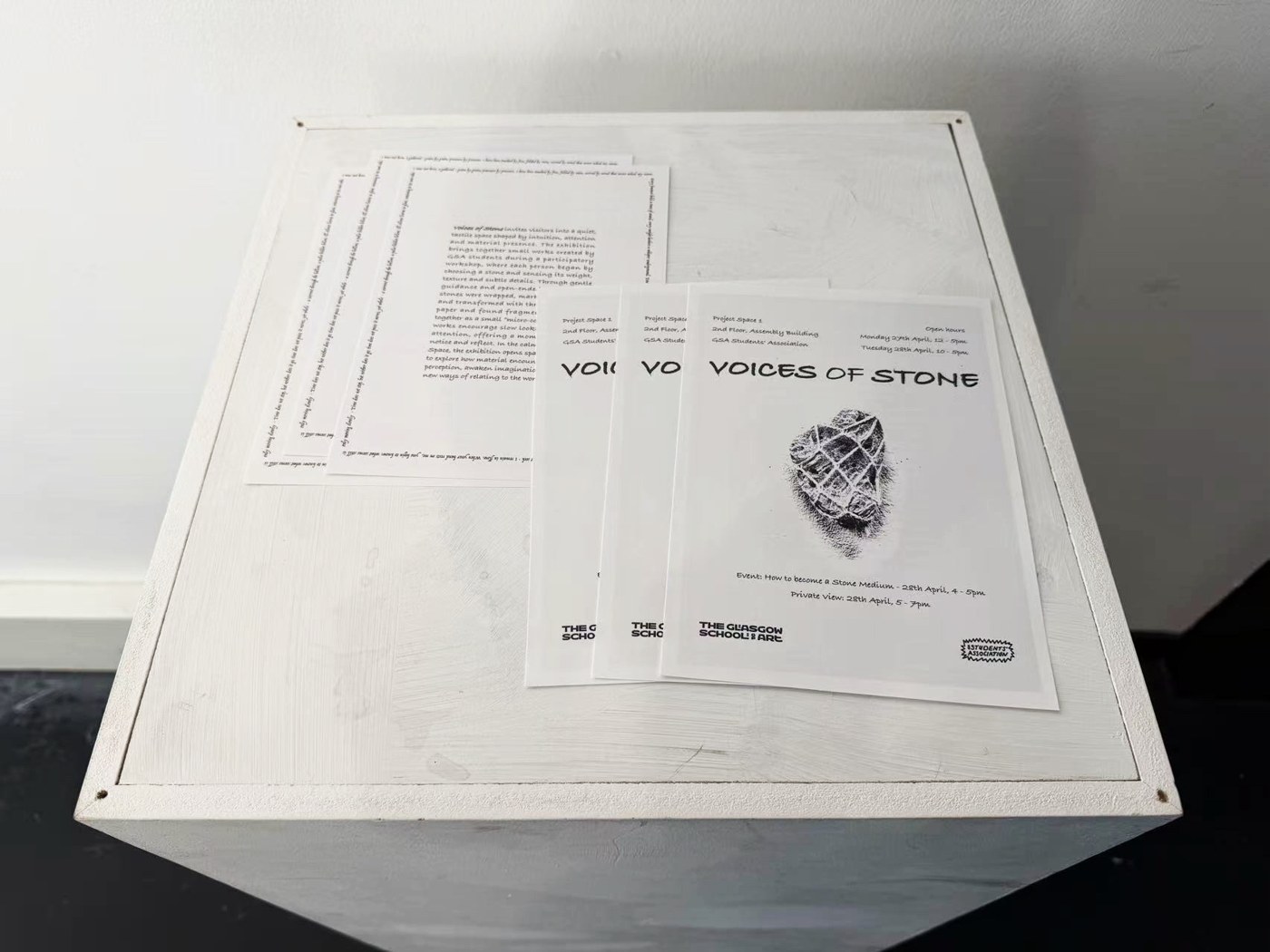 Voices of Stone, exhibition leaflets, 2026.