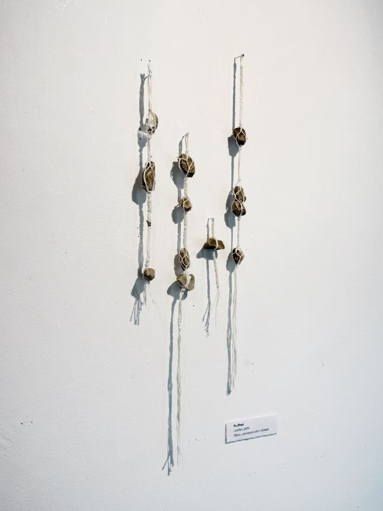 Pu Zhao
Untitled, 2026
Stone, crocheted cotton thread