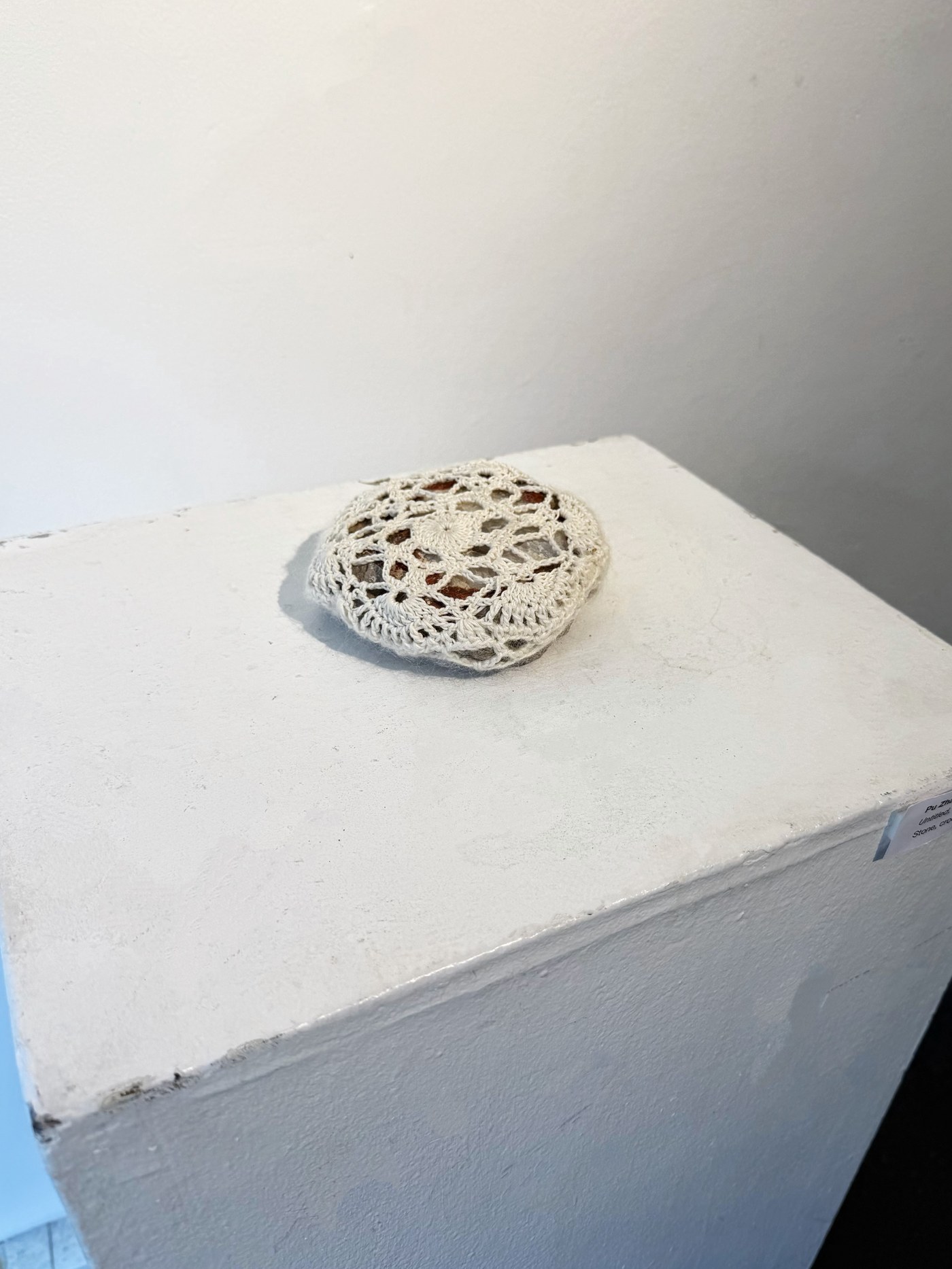 Pu Zhao
Untitled, 2026
Stone, crocheted cotton thread